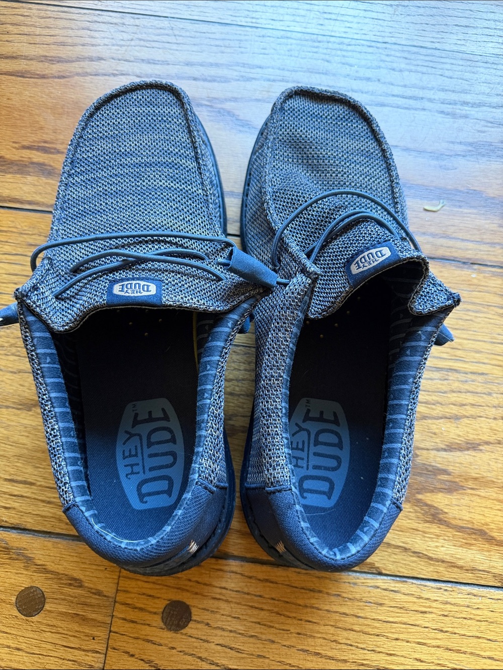 Hey Dude Navy Blue Woven Slip-On Loafers